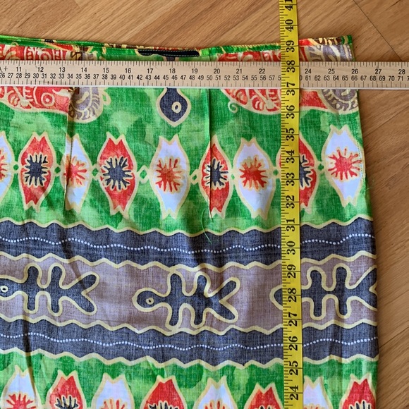 Stunning Vintage 💚🤎2PC Set Wrap skirt Pareo Coverup & Top - Picture 16 of 16